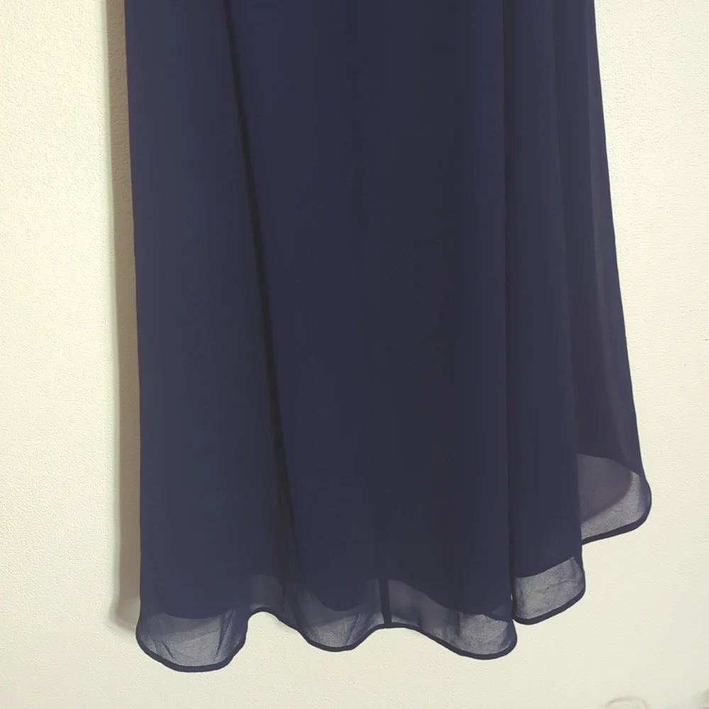 Maeve Women's Dress Navy Blue Tiered Layers Ruffle Romantic Girly‎ Medium